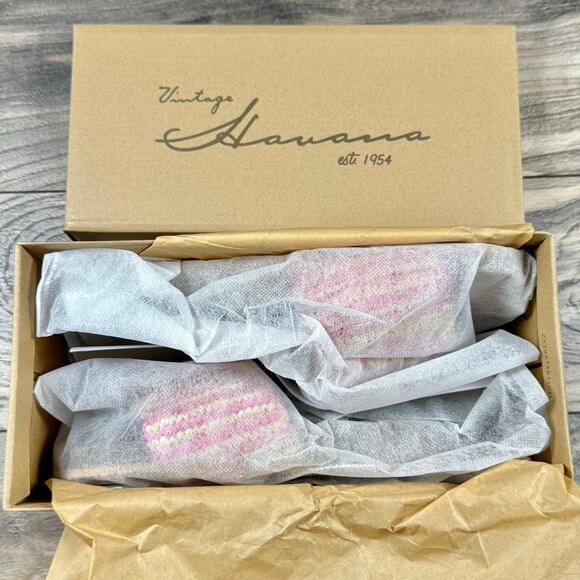 NIB VINTAGE HAVANA Mimi Crochet Slide Sandals Natural/Pink 7.5M - Picture 6 of 8
